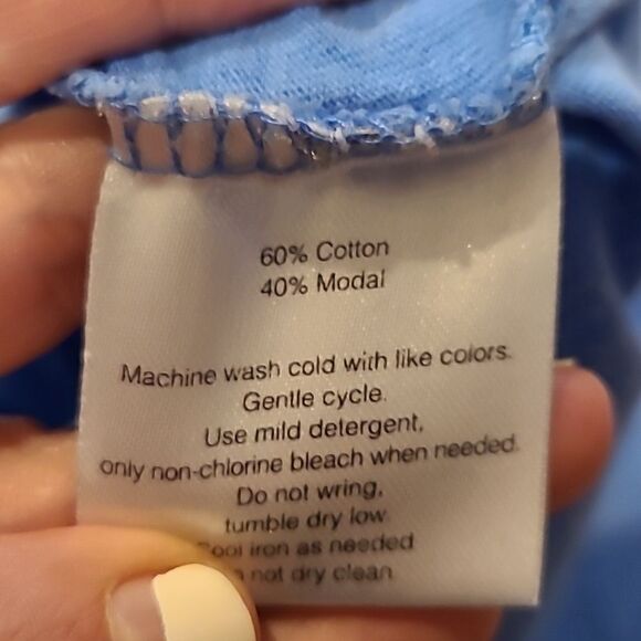 Eddie Bauer womens light blue cotton vneck tshirt‎ size large - Picture 4 of 5